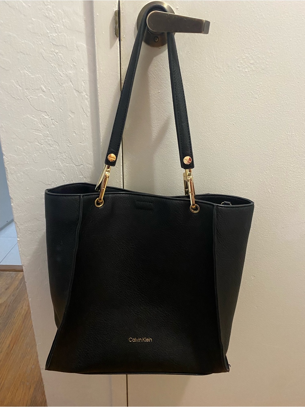Calvin Klein Black Tote with Gold Hardware